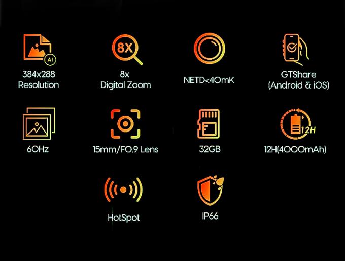 Blijf verbonden en neem je avonturen op met deze thermische beeldvorming monocular met Wi-Fi AP en 4000mAh batterijcapaciteit 1