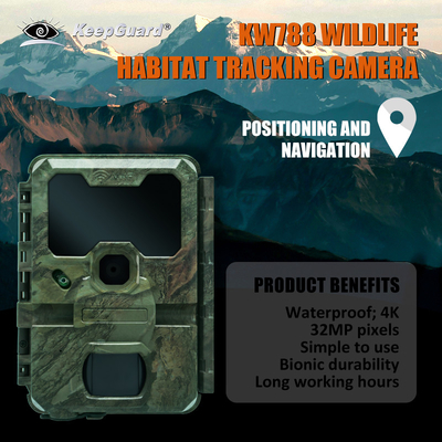 KW788 Wildlife Trail Camera jachtcamera waterdicht 4K 32MP nachtzicht waterdicht infraroodcamera boscamera