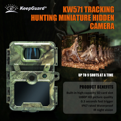 KW571 Fabriek OEM ODM Mini Wildlife Scouting Timelapse Trail Camera IP67 No-Glow CMOS Sensor en SD Memory Nachtzicht