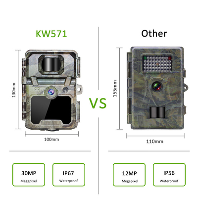 KW571 Fabriek OEM ODM Mini Wildlife Scouting Timelapse Trail Camera IP67 No-Glow CMOS Sensor en SD Memory Nachtzicht