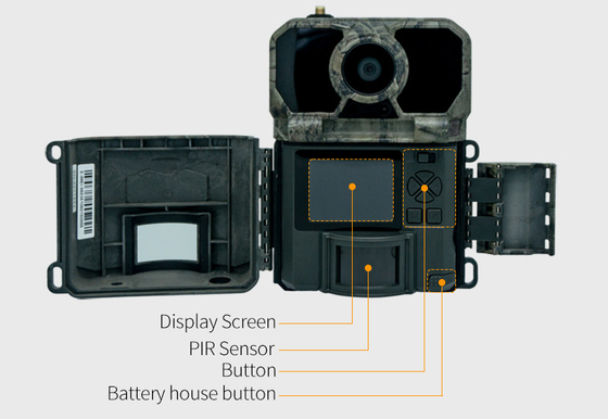 4G OEM/ODM draadloze proefcamera KW895 30MP 0,25s trigger snelheid ingebouwd in SIM-kaart IP67