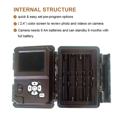 KW698A jachtcamera met twee objectieven, twee sensoren, verkenningscamera, 4K gamecamera, nachtzichtcamera