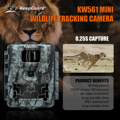 KW561 Trail Infra Cam Mini 30MP 0.25s Snelheid 4K Video Resolutie Waterdicht CMOS Sensor SD Me