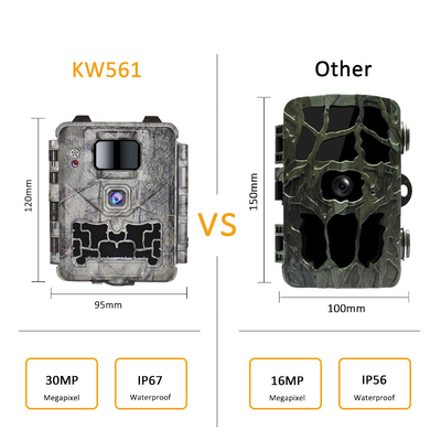 KW561 Trail Infra Cam Mini 30MP 0.25s Snelheid 4K Video Resolutie Waterdicht CMOS Sensor SD Me