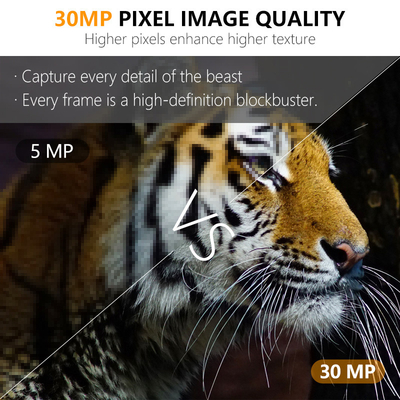 Snel activeren 30MP jachtcamera met foto-video en foto-video modus voor het volgen van dieren in het wild HD jachtcamera's