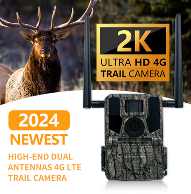 2024 Nieuwste high-end 4G draadloze jachtcamera KW897 met dubbele antennes 100ft nachtbereik 36MP 2K video op 30fps voor wilde dieren