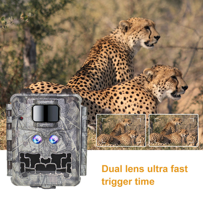 Jachtcamera KW591 zonder gloed dubbele sensoren 1080P waterdicht IP67 0.4s trigger snelheid tot 512GB opslag Jachtcamera