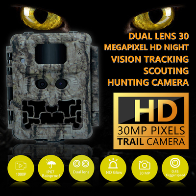 30MP No-Glow LED Trail Camera voor Nachtzicht Jagen met 1080P Video en 512GB Memory Card Capaciteit