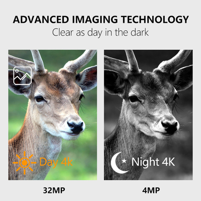 Thermal Imaging Camera KW788 waterdicht IP65 4K video 32MP met 0.25s trigger snelheid ondersteuning live review via WIFI