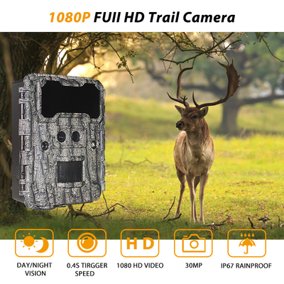 30MP HD jachtcamera's met lichtvrije LED-nachtzicht en PIR-functie voor wildbewaking