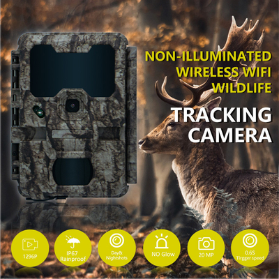 Jachtcamera met WIFI-verbinding KW865 waterdicht IP67 IR flitsbereik tot 82 voet nachtzicht 20MP/1080P voor het observeren van dieren in het wild