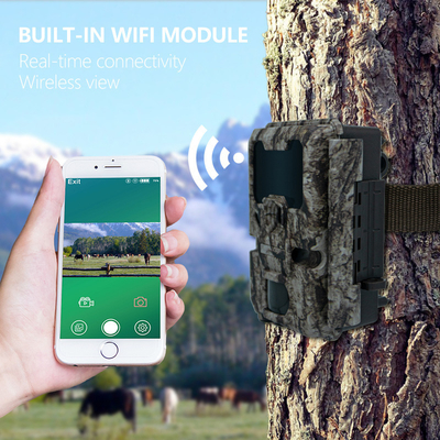 Jachtcamera met WIFI-verbinding KW865 waterdicht IP67 IR flitsbereik tot 82 voet nachtzicht 20MP/1080P voor het observeren van dieren in het wild