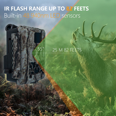 Bewakingscamera KW591 zonder gloed met dubbele sensoren 1080P waterdicht IP67 0.4s trigger tot 512GB opslag voor de jacht