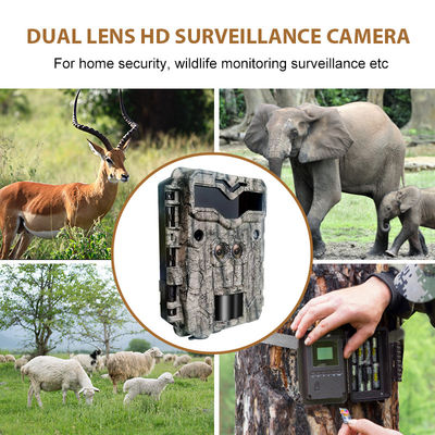 HD jachtcamera's Keepguard Dual-Lens 32MP No-Glow LED Trail Camera 1080P Night Vision Jachtkamera voor wilde dieren