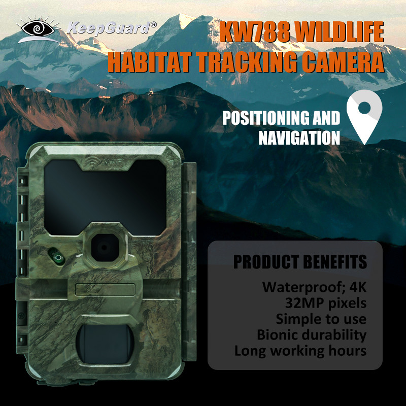 KW788 Wildlife Trail Camera jachtcamera waterdicht 4K 32MP nachtzicht waterdicht infraroodcamera boscamera