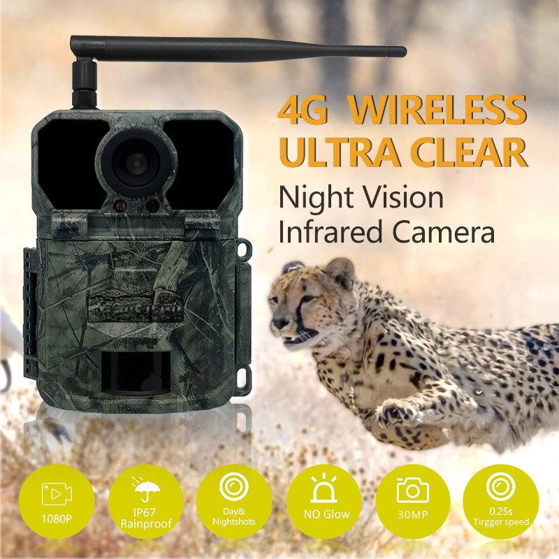 4G OEM/ODM draadloze proefcamera KW895 30MP 0,25s trigger snelheid ingebouwd in SIM-kaart IP67