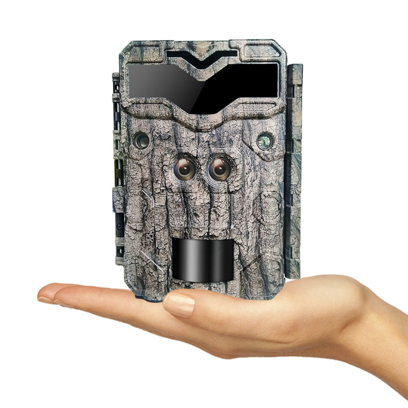KW698A jachtcamera met twee objectieven, twee sensoren, verkenningscamera, 4K gamecamera, nachtzichtcamera