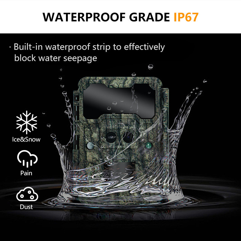 Outdoor jachtcamera KW696 dubbellens 30MP waterdicht IP67 1080p nachtzicht tot 512GB opslag