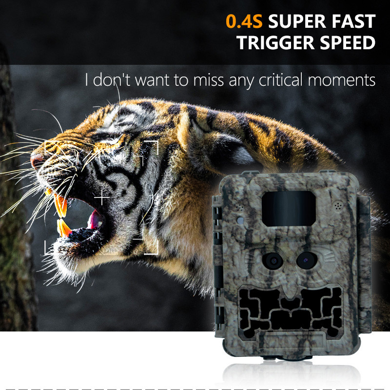 Bewakingscamera KW591 zonder gloed met dubbele sensoren 1080P waterdicht IP67 0.4s trigger tot 512GB opslag voor de jacht