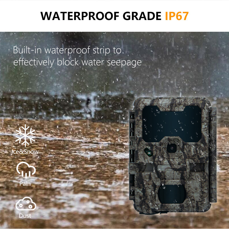 Jachtcamera met WIFI-verbinding KW865 waterdicht IP67 IR flitsbereik tot 82 voet nachtzicht 20MP/1080P voor het observeren van dieren in het wild
