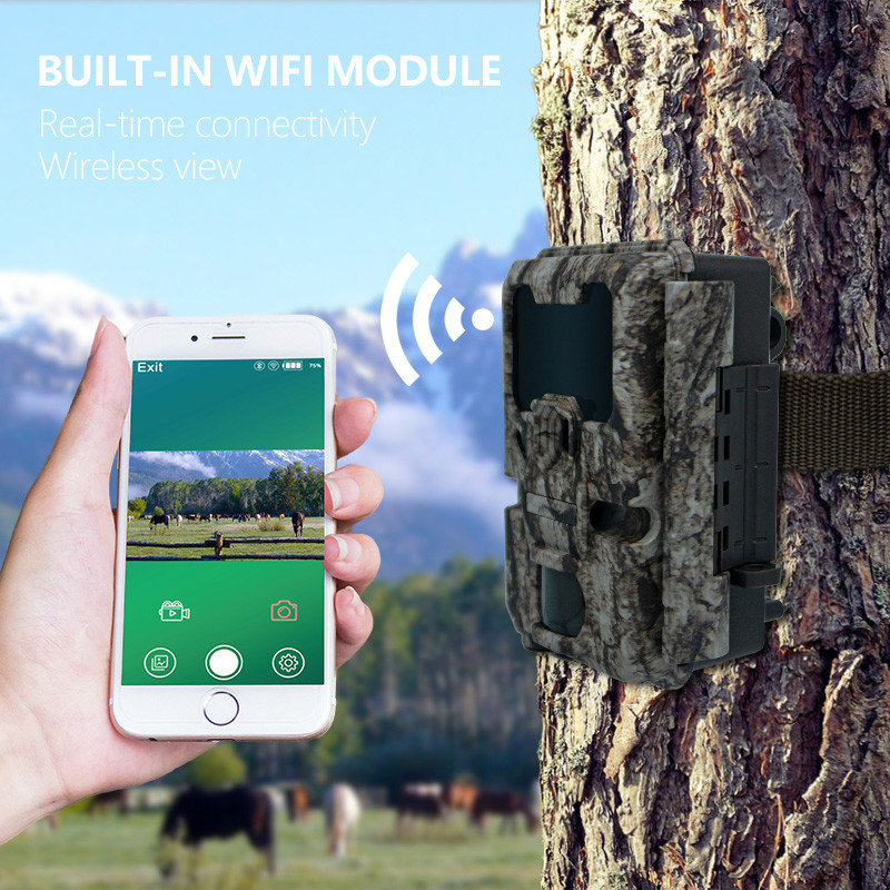 Trail Hunting Camera 20MP 1080P Wildlife Camera Waterdicht IP67 Game&trial Camera tot 512GB opslag tot 82 voet